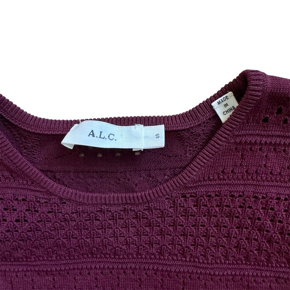 ALC fringe cutout top in wine EUC - Picture 4 of 5